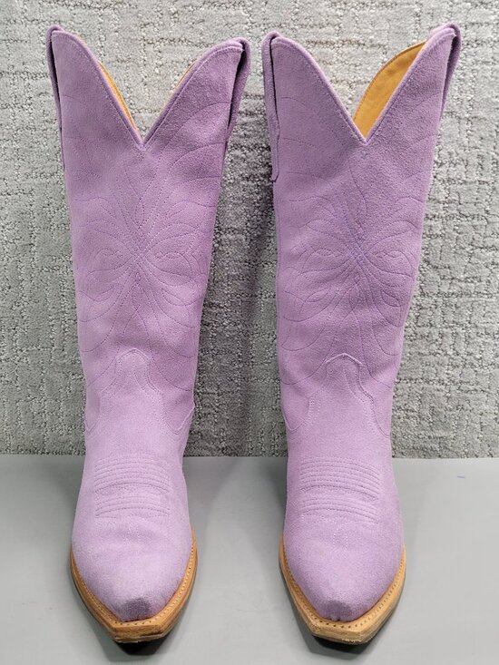 Tecovas Shoes - Tecovas The Annie Monarch Women's Size US 8B Lavender Suede Cowgirl Boots.